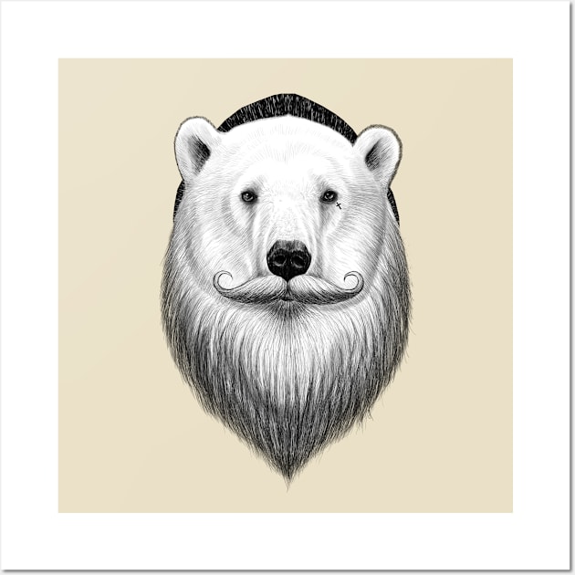 bearded polar bear Wall Art by NikKor